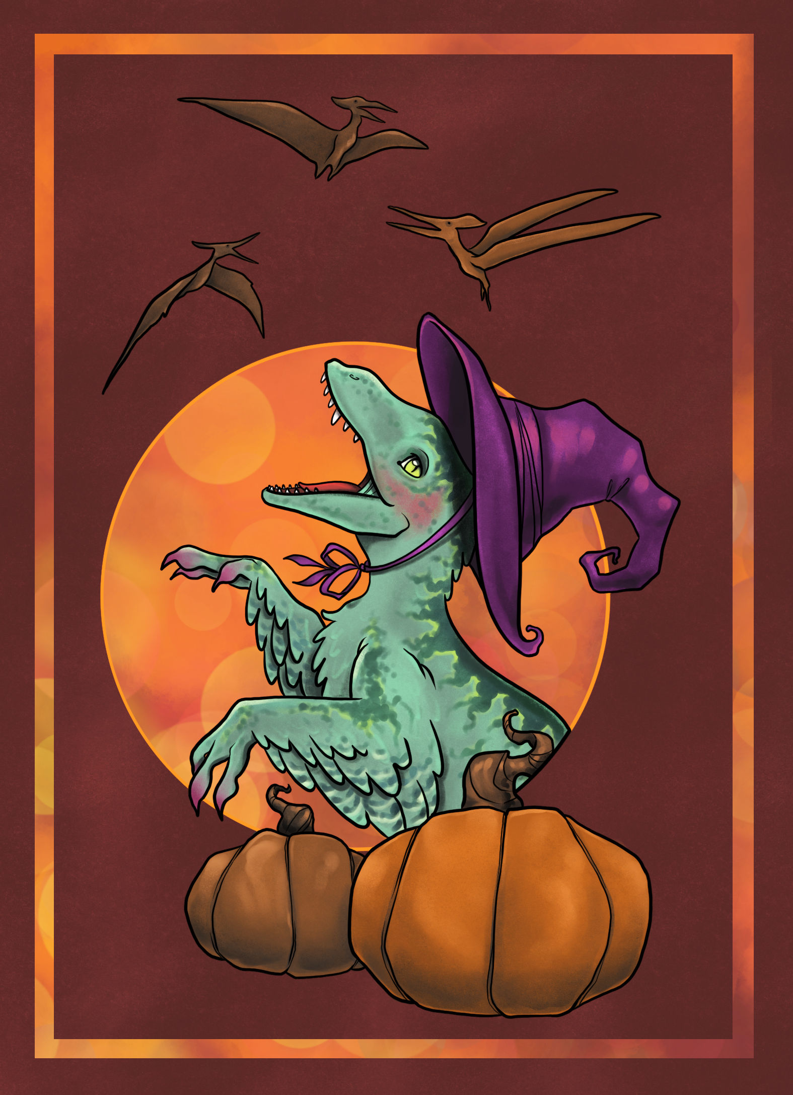 Mini Halloween Raptor Print "Hecateeth"